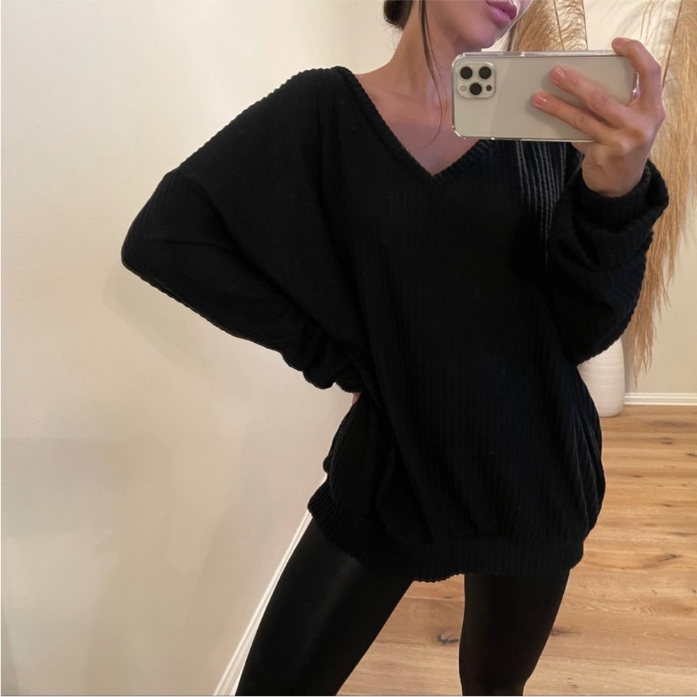 Cuddly Brushed Waffle LS - Black